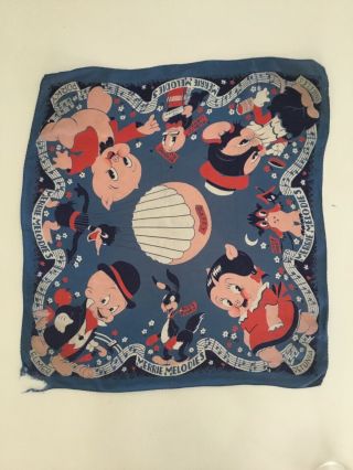 Vintage 1930’s Rare Merrie Melodies Looney Tunes Scarf Black Bugs Bunny 2
