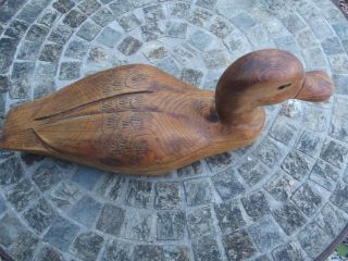 Vintage Hand Carved,  Large Wood Duck,  14 1/2 ",  Made In Canada