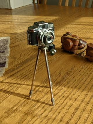 2 Vintage Sanwa Mycro Cameras w/ Leather Cases,  Tripod,  Filter,  34 Rolls of Film 2