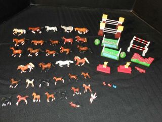 1996 Empire Micro Minis Miniature Horse Figures Horse Jumping Obstacles