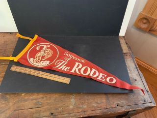 Vintage Felt Pennant,  Souvenir Of The Rodeo,  1956