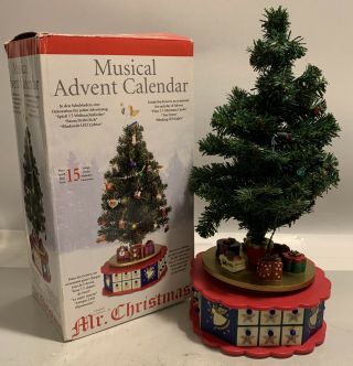 Vintage Mr.  Christmas Avon Christmas Is Coming Advent Revolving Musical Tree