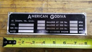 American Godiva Fire Truck Emblem With Black Background 4x4 Inches