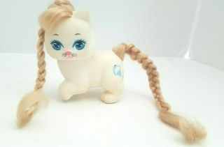 Vintage My Little Pretty Kitty White Cat Frosty Fur Ice Cream Cone Figure Mattel