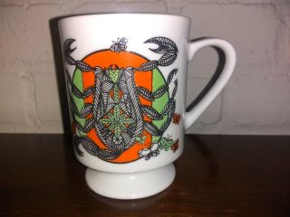 Vintage W.  Germany Zodiac Sign Scorpio Stoneware Pottery Mug 4 Inch 6 To 8 Oz