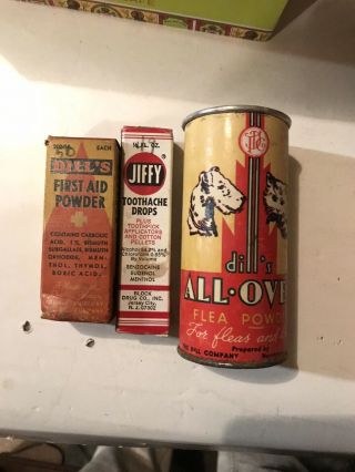 Norristown Pa Dill’s All Over Flea & First Aid Powder & Toothpaste 1940’s