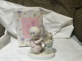 Enesco Precious Moments Caring 1994 Members Only Figurine Girl Nurse Bear