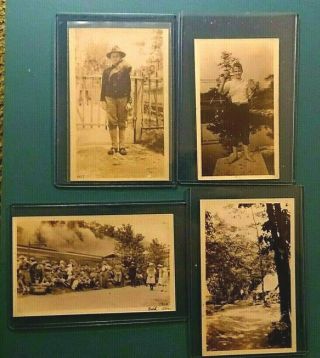 (4) Vintage Boy Scout Photos 1917 - 20 Brooklyn,  Ny Vintage Full Uniform & Casual