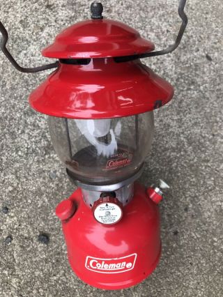 Vintage Red Coleman Lantern 200a Single Mantle 1973