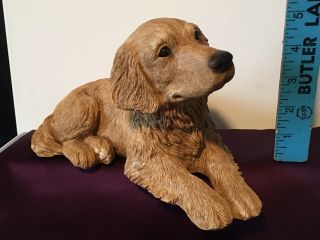 Vintage 1983 Sandicast Sandra Brue Handpainted Golden Retriever Dog 10 " Figurine