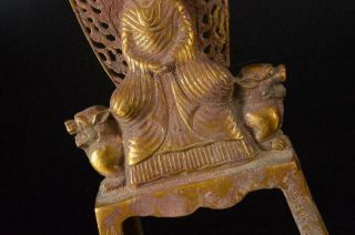 Z9198: Japanese Copper Kannon - shaped ORNAMENTS object art work Buddhist art 3