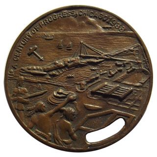 1933 Century Of Progress Expo Fob/medal/token - Leonard Refrigerators,  Bronze