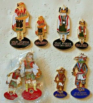 Lions Club Pins - 4 Pairs Of Kachina Dolls Issued By Md - 21 (arizona)
