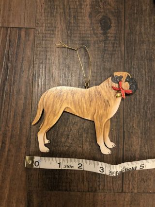 Mastiff Bullmastiff English Christmas Ornament Wood Usa Made Handpainted