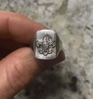 Boy Scout Ring Sterling Silver Size 6 Vintage