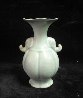 Very Rare Old Chinese " Ru " Kiln Celadon Porcelain Vase
