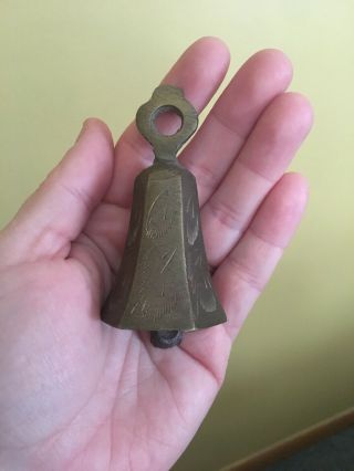 Antique Brass Etched Dinner Bell Made In India