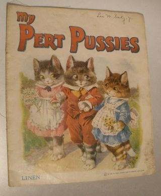 Vintage Linen Children’s Book With Cats