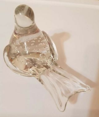Collectible Clear Glass Bird with Controlled Bubbles 2