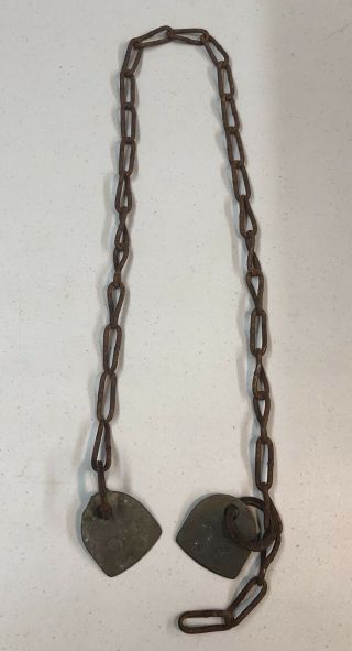 Vintage Antique O M Franklin Serum Company Cow Tags (2) With 40” Chain