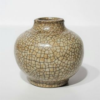 Early Antique Chinese Miniature Crackle Glaze Bottle Vase