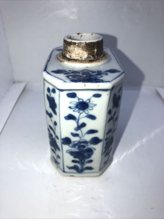 Antique Kangxi 1662 - 1722 Chinese Porcelain Tea Caddy Slight Firing Crack to Rim 3