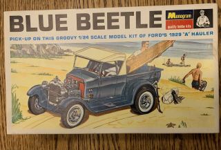 Vintage 1964 Blue Beetle 1929 Ford Model A.  Model Kit Pc93 - 170