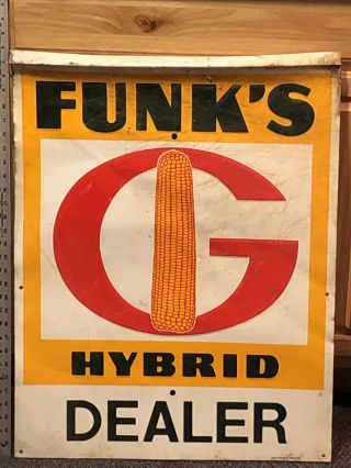 Vintage Colorful Funk’s G Hybrid Seed Double Sided Dealer Sign 30 X 23