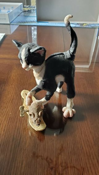 Country Artists A Breed Apart Cat With Toy Mouse Cat Figurine - Gizmo