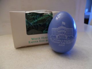2004 White House Easter Egg - Blue - Signature Egg - George & Laura Bush