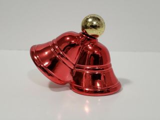 Avon Vintage Red Christmas Bell Glass Bottle Empty Holiday Cotillion Cologne