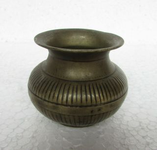 Old Brass Handcrafted Unique Shape Engraved Holy Water Pot,  Collectible 3