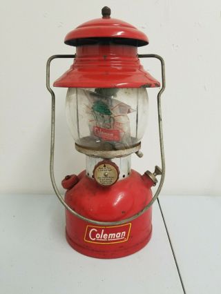 Rare Vintage 1960 Coleman Model 200a Red Lantern With Nos Mantle Estate