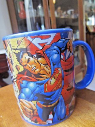 Superman 18 Oz Ceramic Mug By American Hero,  4.  25 " Tall