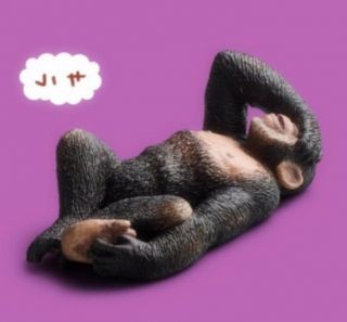Japan Zoo Lazy Sleeping Chimpanzee Ape Animal Pvc Mini Figurine Figure Model