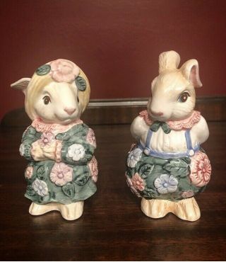 Fitz And Floyd Vintage Bunny Salt And Pepper (1991)