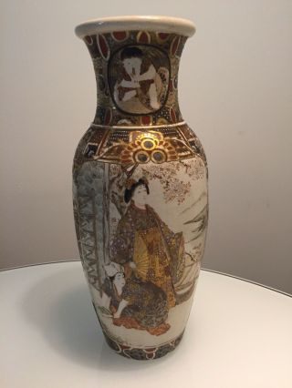 Stunning Large Antique Japanese Satsuma Porcelain Vase