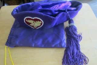 Vintage Authentic Loyal Order Of Moose Purple Hat And Bag