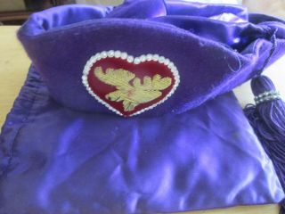 Vintage Authentic Loyal Order of Moose Purple Hat and bag 2