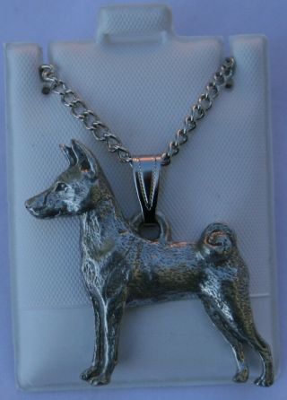 Basenji Dog Harris Fine Pewter Pendant W Chain Necklace Usa Made