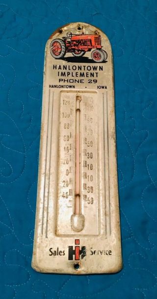 Vintage International Harvester Farmall Tractor Metal Thermometer