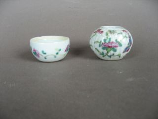 Two Small Chinese Republic Period Famille Rose Porcelain Pots