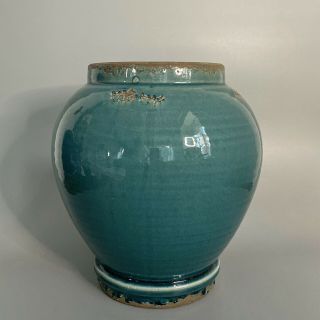 Antique Chinese Green Glazed Ginger Jar Vase
