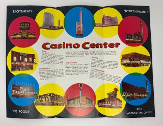 Vintage Las Vegas Casino Center Brochure Golden Nugget Lucky Casino Horseshoe