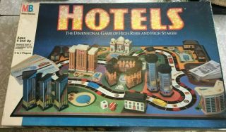 Hotels Board Game Milton Bradley Complete Vintage 1987