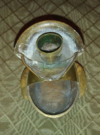 Early Chinese Brass Small Travel Candle Holder - Stick