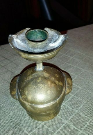 Early Chinese Brass Small Travel Candle Holder - Stick 3