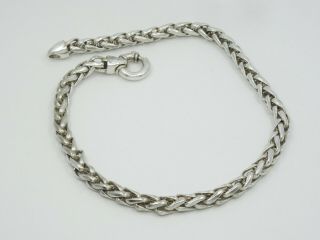 Vintage Artisan Heavy Wheat Chain Link Sterling Silver Necklace 17 " / 59g