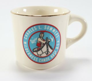 Vtg Charles Sommers Wilderness Canoe Bsa Boy Scouts Of America Coffee Mug Cup