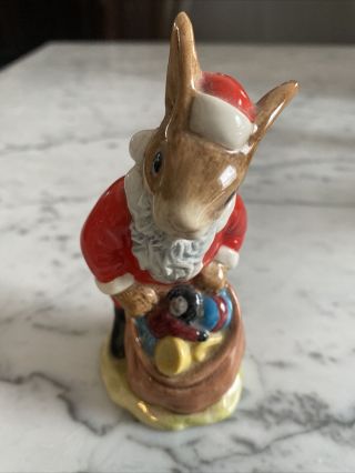 Royal Doulton Bunnykins Santa Bunny Figurine Happy Christmas Ceramic 1981
